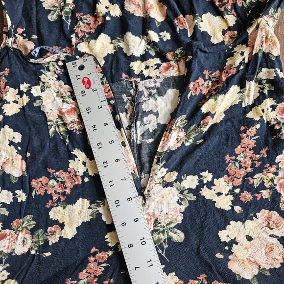 Zara Floral Jumpsuit Ruffle Shoulder Tie Back Wide Leg Floral Print, S, Multi - Picture 9 of 12